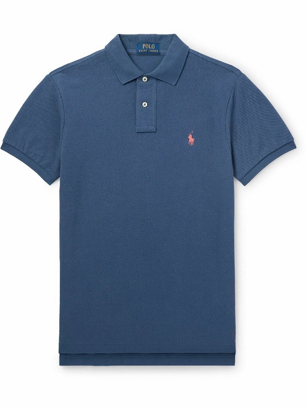 Photo: Polo Ralph Lauren - Logo-Embroidered Cotton-Piqué Polo Shirt - Blue