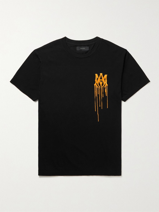 Photo: AMIRI - Logo-Print Supima Cotton-Jersey T-Shirt - Black