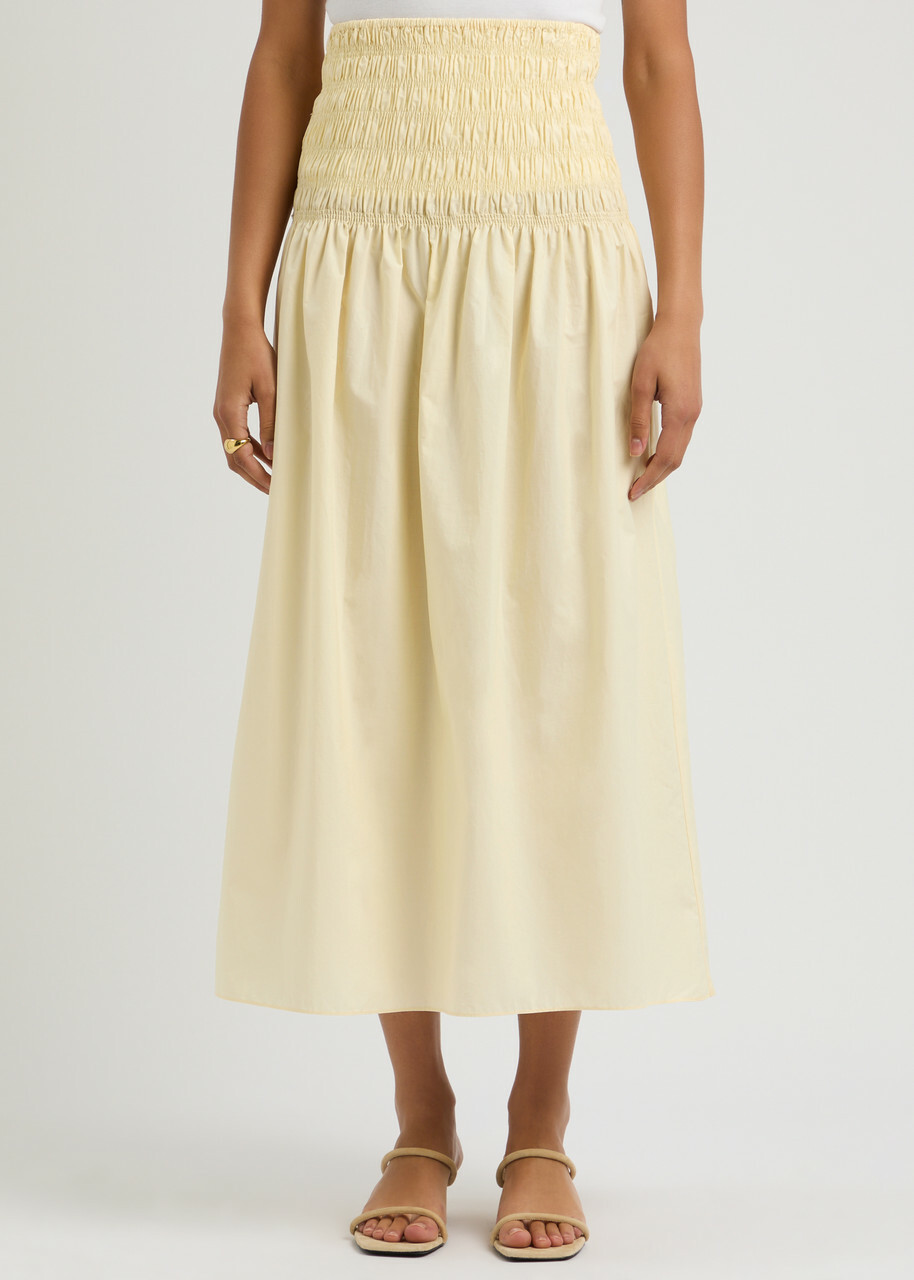 Faithfull The Brand Baia Cotton Maxi Skirt Yellow