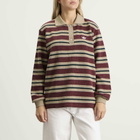 Adidas Women's Striped Polo Knit Jumper in Shadow Red