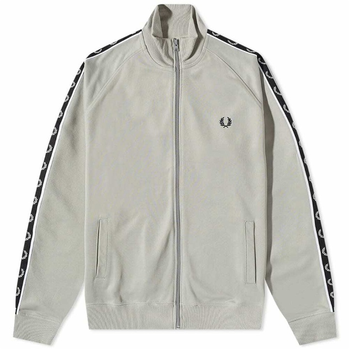 Photo: Fred Perry Authentic Men's Seasonal Taped Track Jacket in Concrete/Black