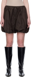 AMOMENTO Brown Nylon Volume Shorts