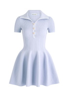 Self-portrait Ribbed Stretch-knit Mini Dress Lilac