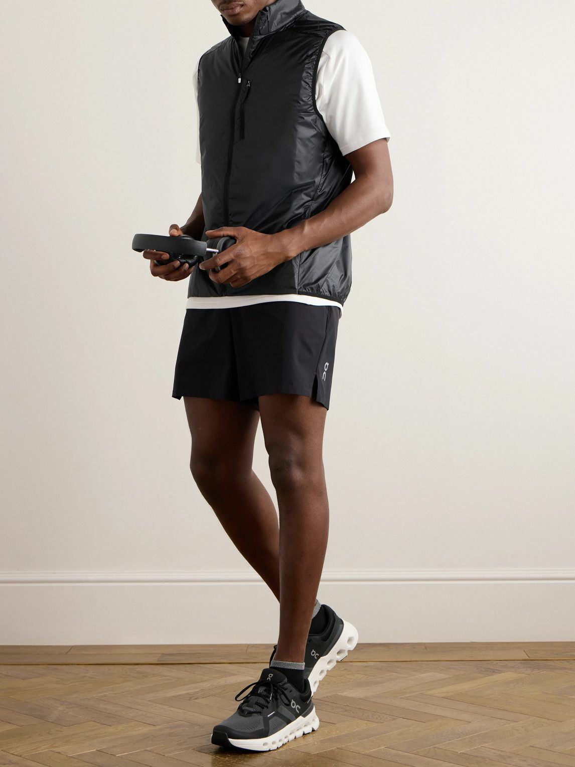 ON - Weather Slim-Fit Recycled-Ripstop and Mesh Gilet - Black