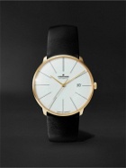 Junghans - Meister Fein Automatic 39.5mm Gold PVD-Coated Stainless Steel and Leather Watch, Ref. No. 27/7150.00