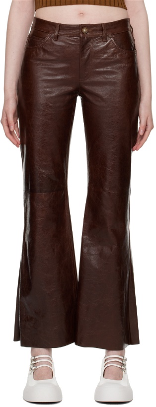Photo: Marni Brown Flared Leather Pants