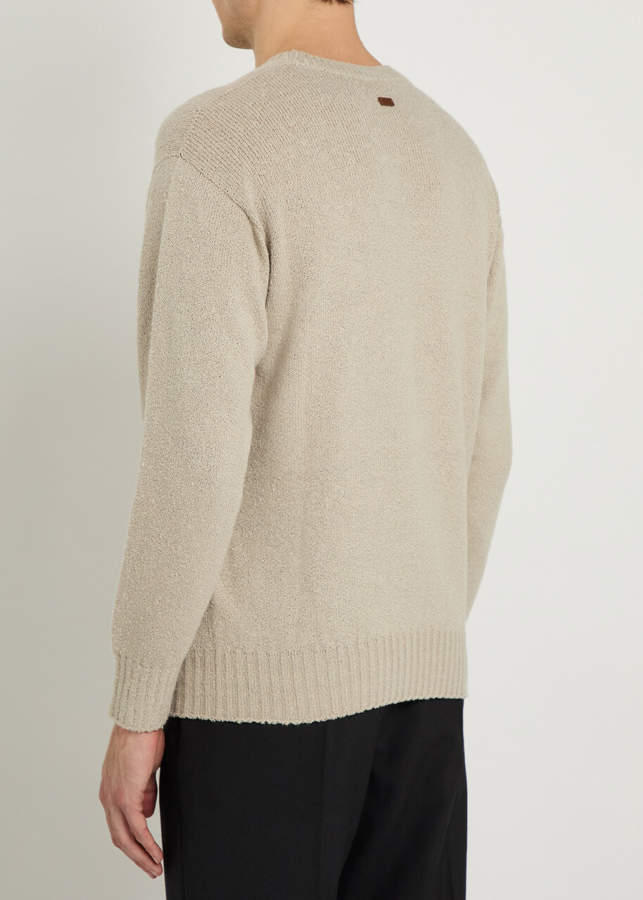Tods Crew-neck Cotton-knit Jumper Off White