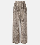 Balenciaga Snake-print silk palazzo pants