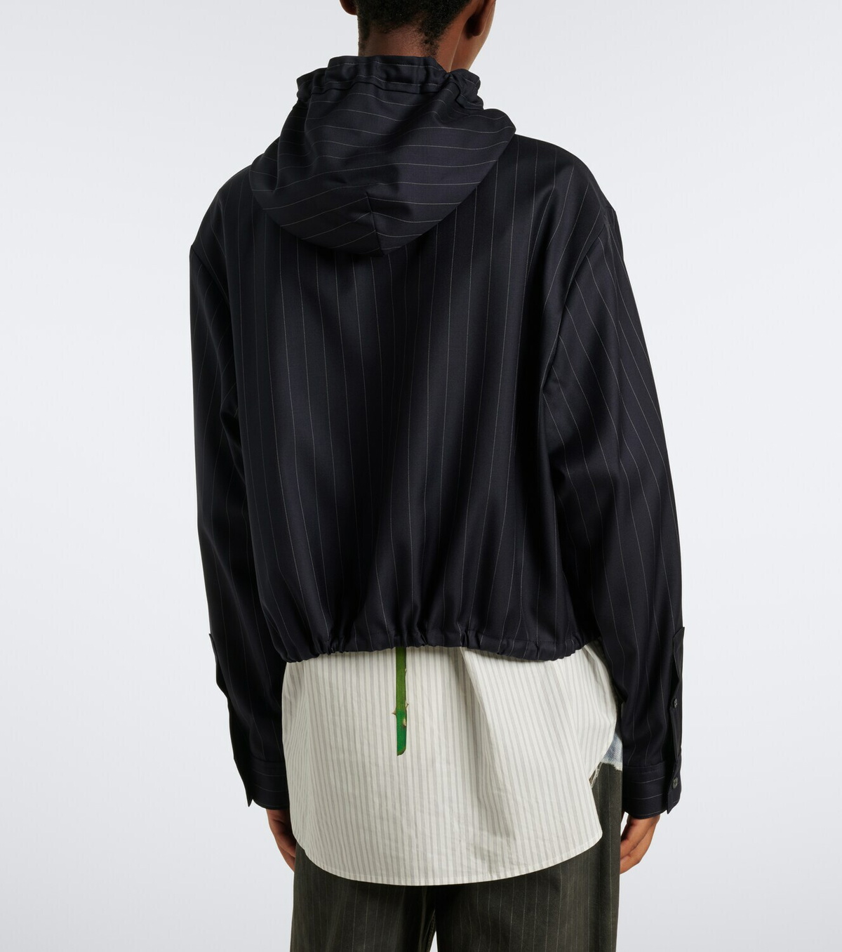 Acne Studios Pinstripe hooded wool jacket