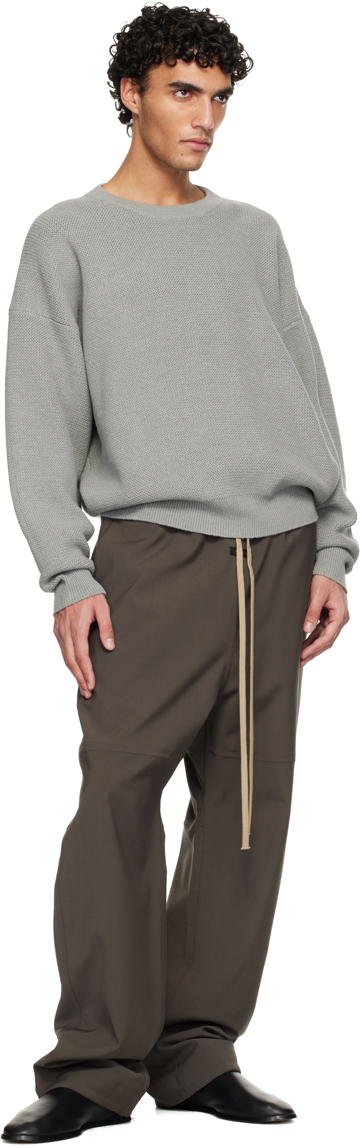 Fear of God Gray Wool Rib Crewneck Sweater