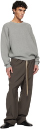 Fear of God Gray Wool Rib Crewneck Sweater