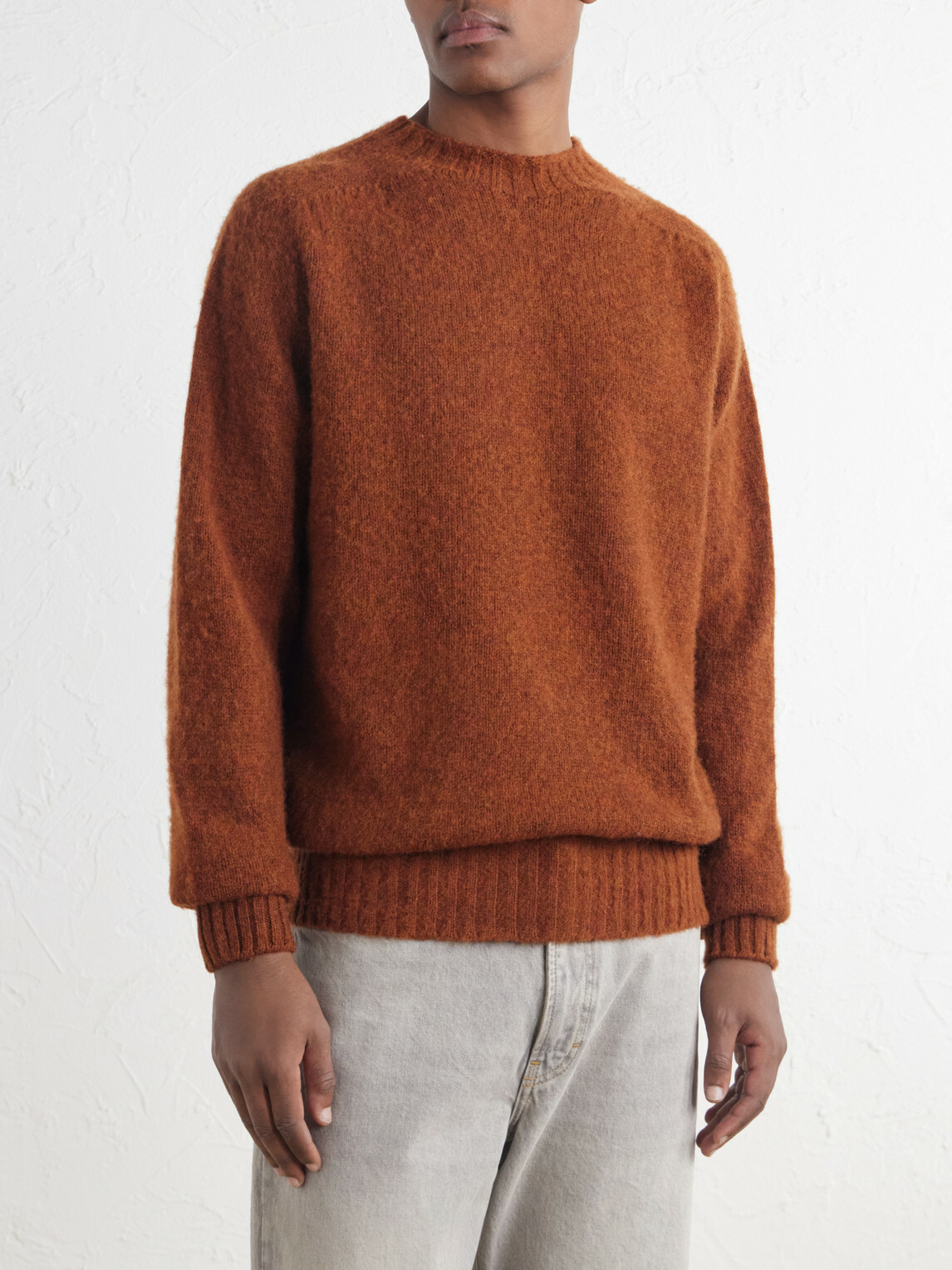 Sunspel - Brushed Shetland Wool Sweater - Brown