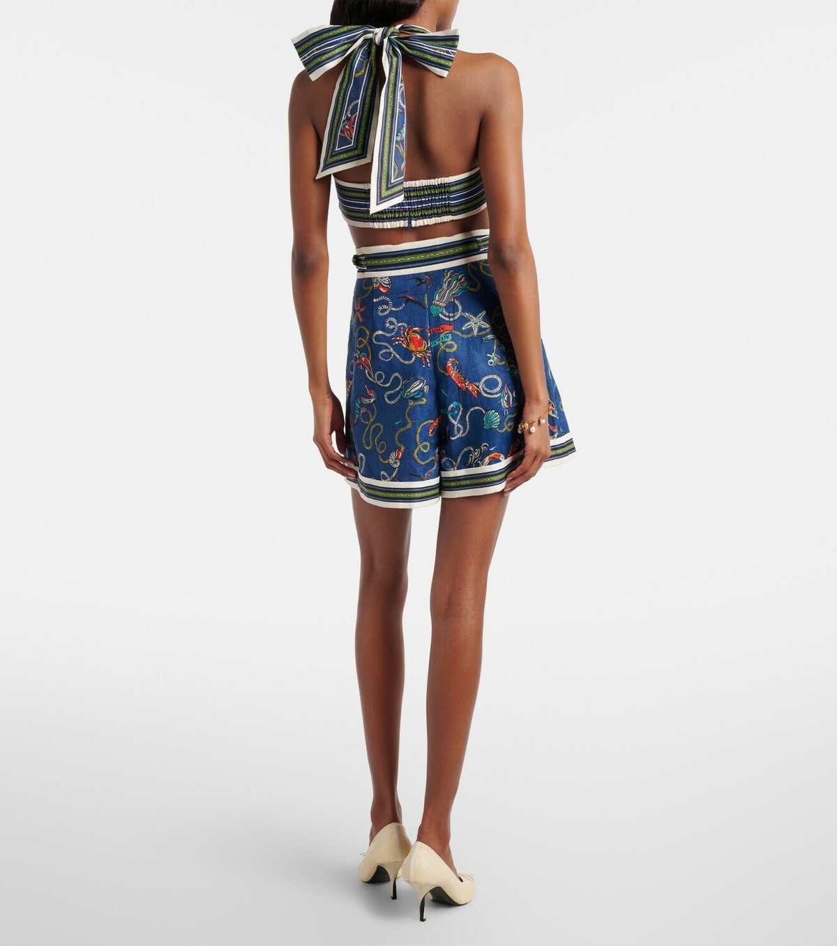 Alémais Cove printed linen shorts