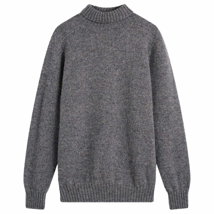 Photo: Jamieson's of Shetland Men's Jamiesons of Shetland Roll Neck Knit in Slate