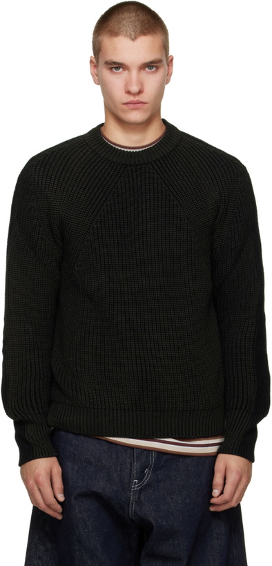 Photo: Comme des Garçons Homme Black Wool Worsted Sweater