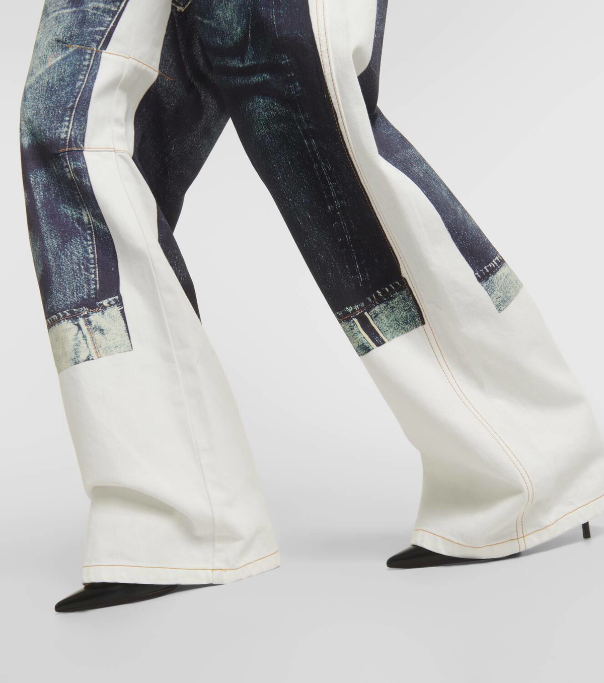 Jean Paul Gaultier Tattoo Collection trompe l'Oeil wide-leg jeans