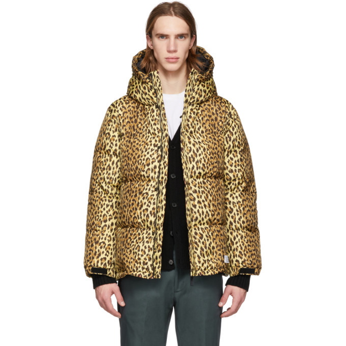 Wacko Maria Brown Down Leopard Hooded Jacket