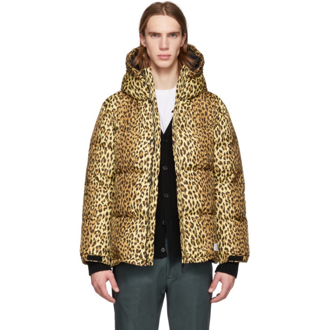 Photo: Wacko Maria Brown Down Leopard Hooded Jacket
