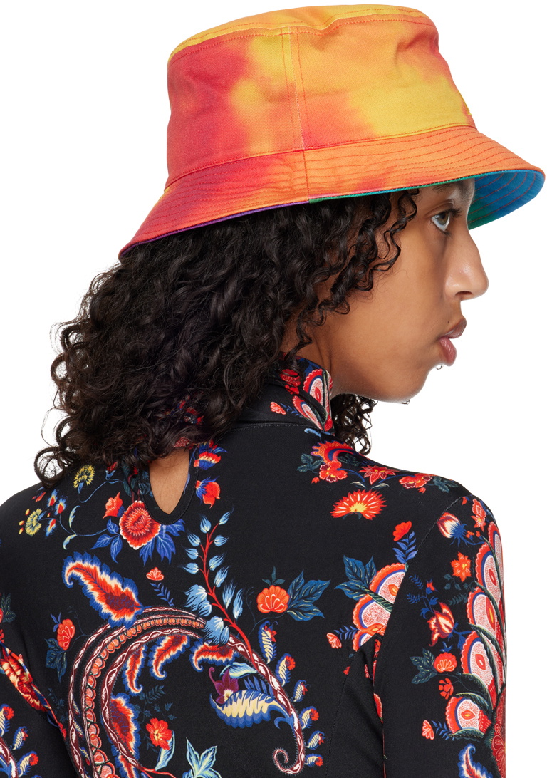 Paco Rabanne Embellished Bucket Hat Paco Rabanne + Embellished striped raffia bucket hat main image 4