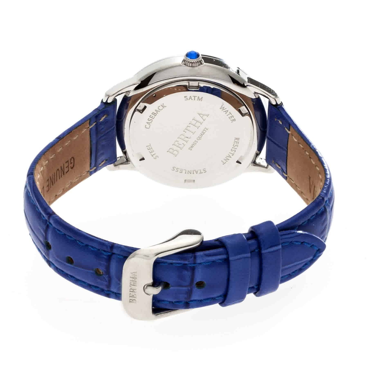 Bertha Abby Blue Dial Blue Leasther Ladies Watch BR6805