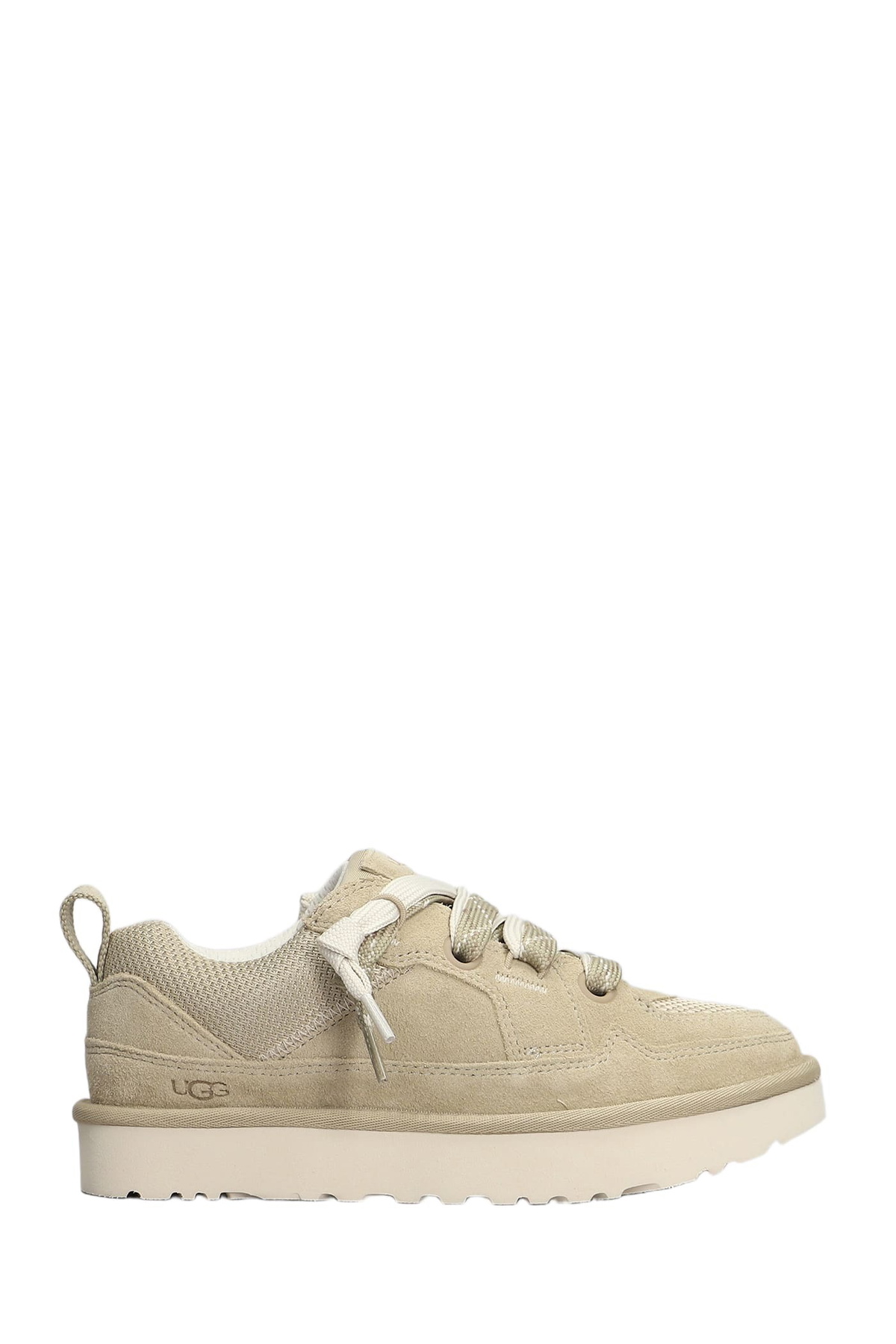 UGG Lo Lowmel Slipper-mule In Beige Suede And Fabric