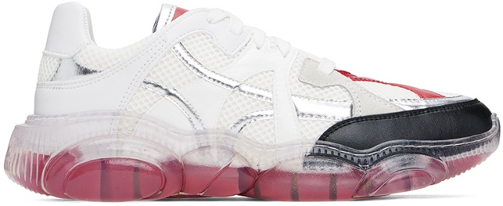 Photo: Moschino White & Red Teddy Sneakers
