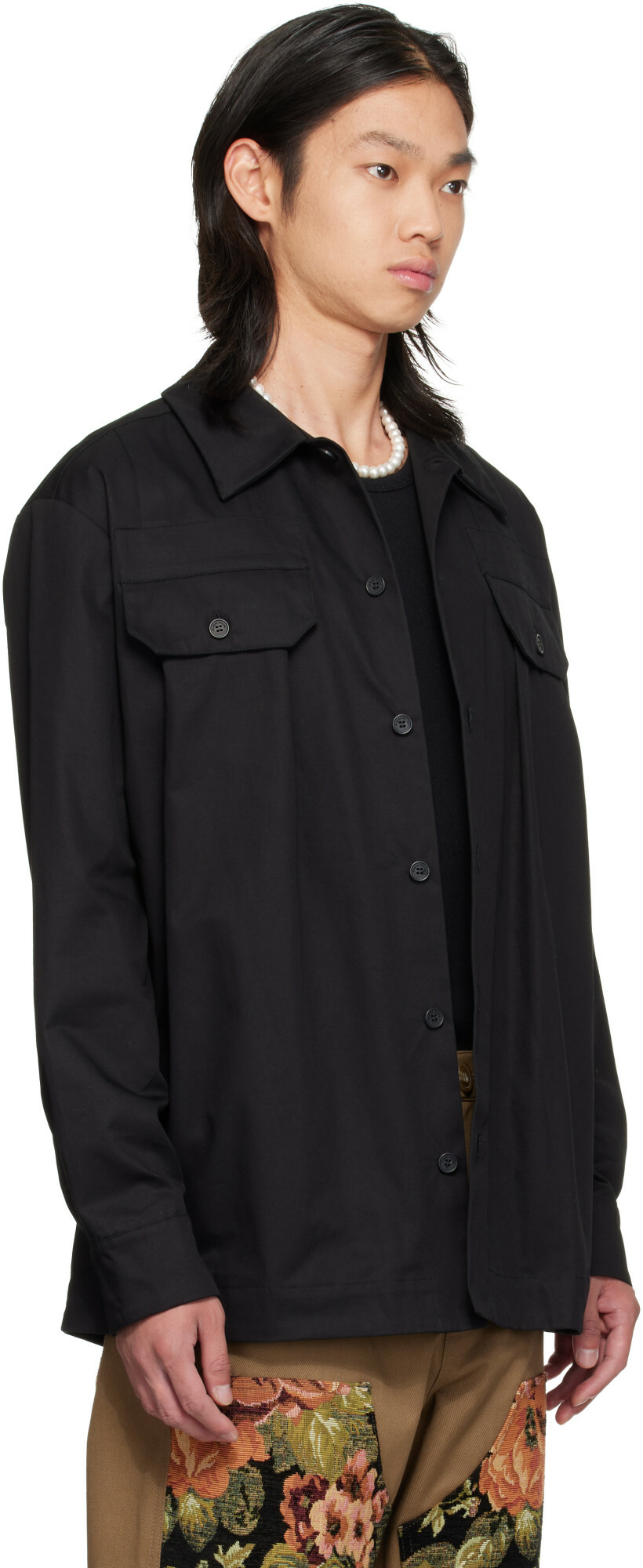 Simone Rocha Black Military Overshirt