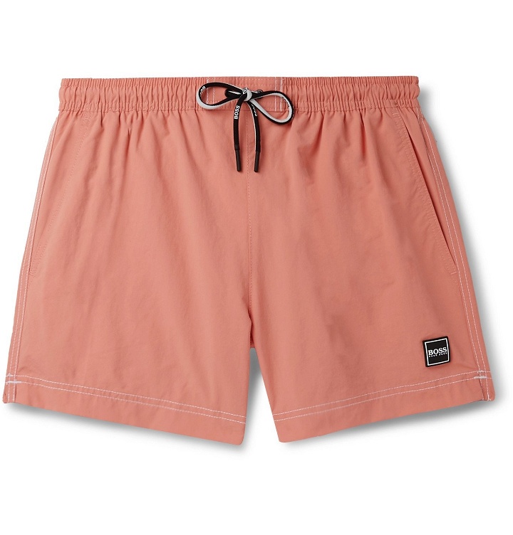 Photo: Hugo Boss - Tuna Slim-Fit Mid-Length Swim Shorts - Orange