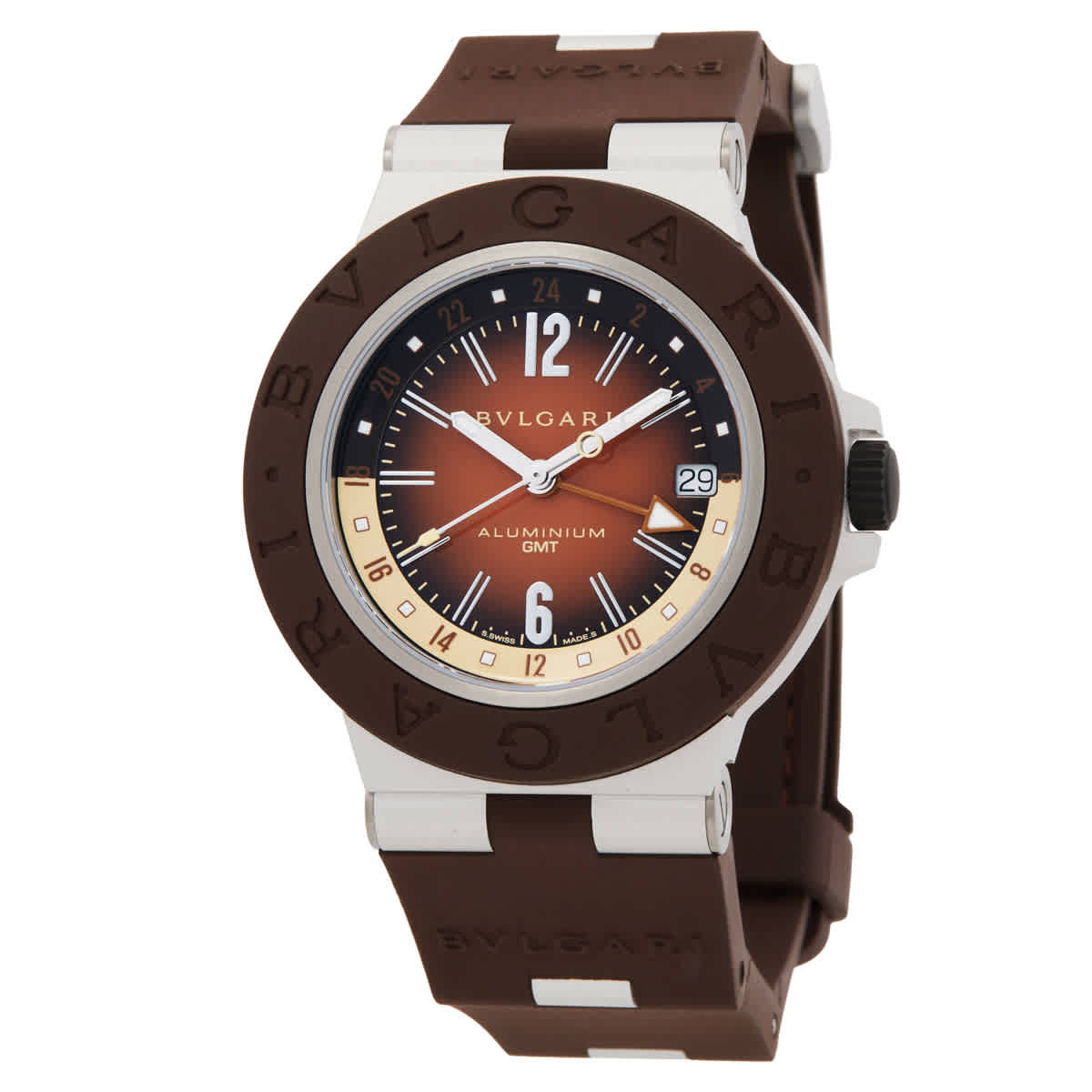 Bvlgari Aluminium X Fender Automatic Brown Dial Mens Watch 104117