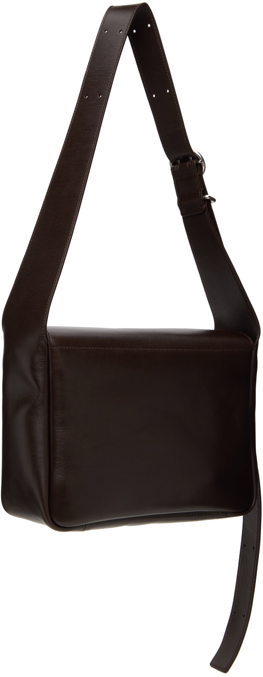 【JIL SANDER】SMALL FLAP SHOULDER BAG Jil Sander Brown Flap Small Bag Jil Sander