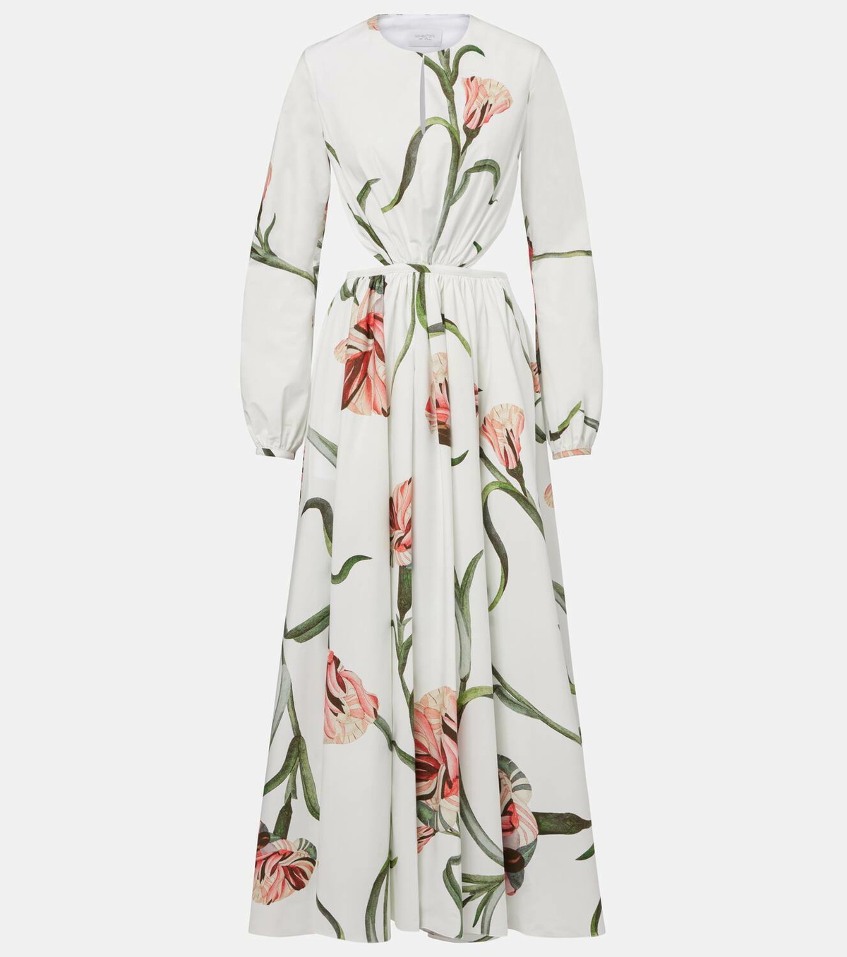 Giambattista Valli Macro Carnation cutout poplin maxi dress