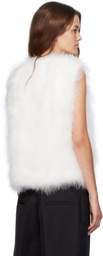 Yves Salomon White Cropped Feather Vest
