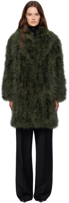 Photo: Yves Salomon Green Long Feather Coat