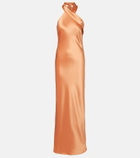 Galvan Pandora halterneck satin gown