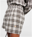 Acne Studios Mid-rise cotton flannel shorts