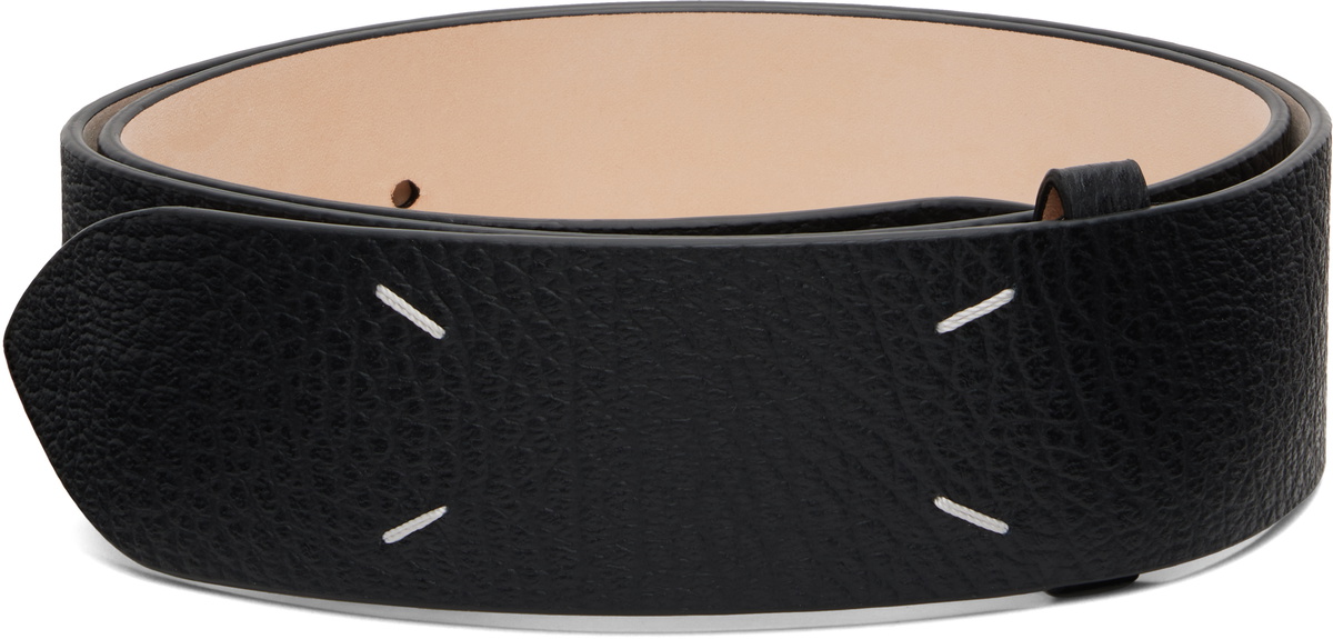 MAISON MARGIELA ベルト FOUR STITCHES LEATHER BELT 40MM Maison Margiela Grained four-stitch Belt | Black | FARFETCH