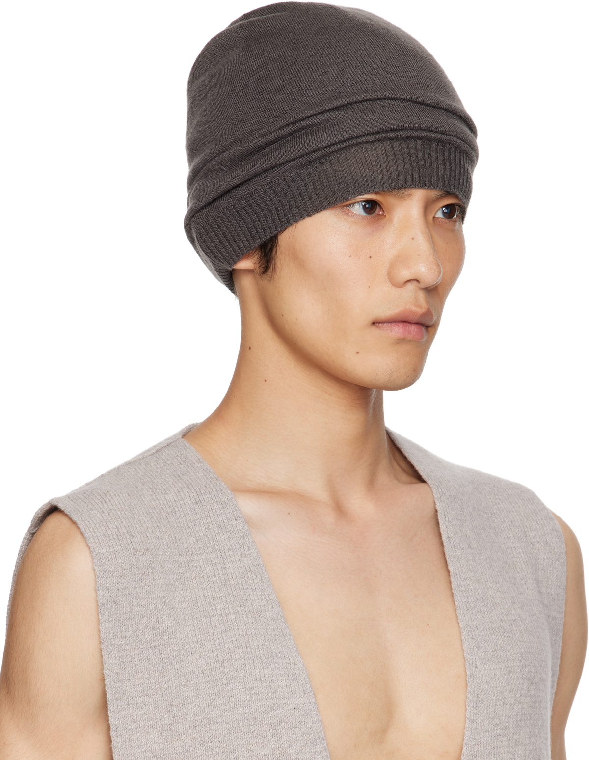 Rick Owens Gray Concordians Medium Beanie