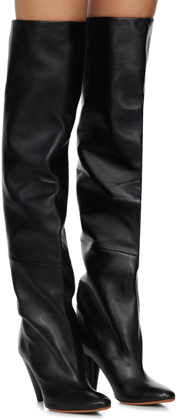 ミドルブーツ PROENZA SCHOULER Women Boots PS41220A18050 47565 BLACK Black Proenza Schouler Black Cone Over The Knee Boots Proenza Schouler