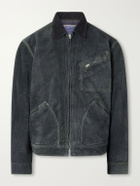 RRL - Chrysler Corduroy-Trimmed Suede Jacket - Blue