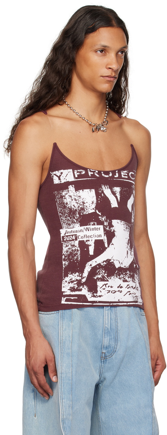 Y/Project Burgundy Invisible Strap Tank Top Y/Project