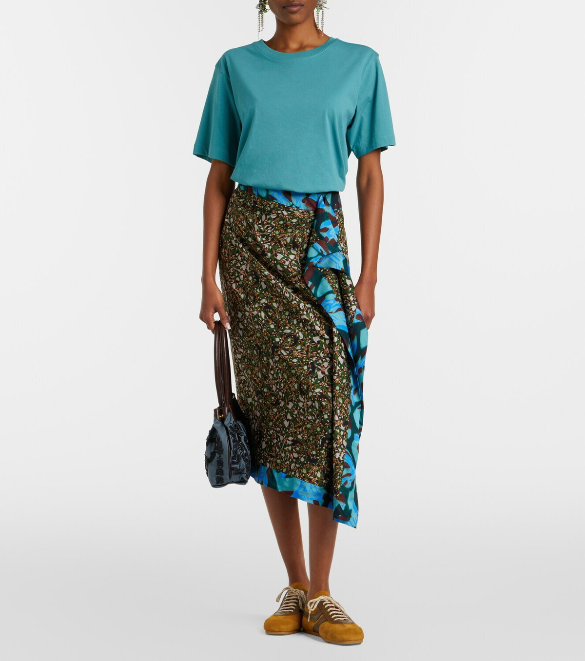 Dries Van Noten Sole printed midi skirt
