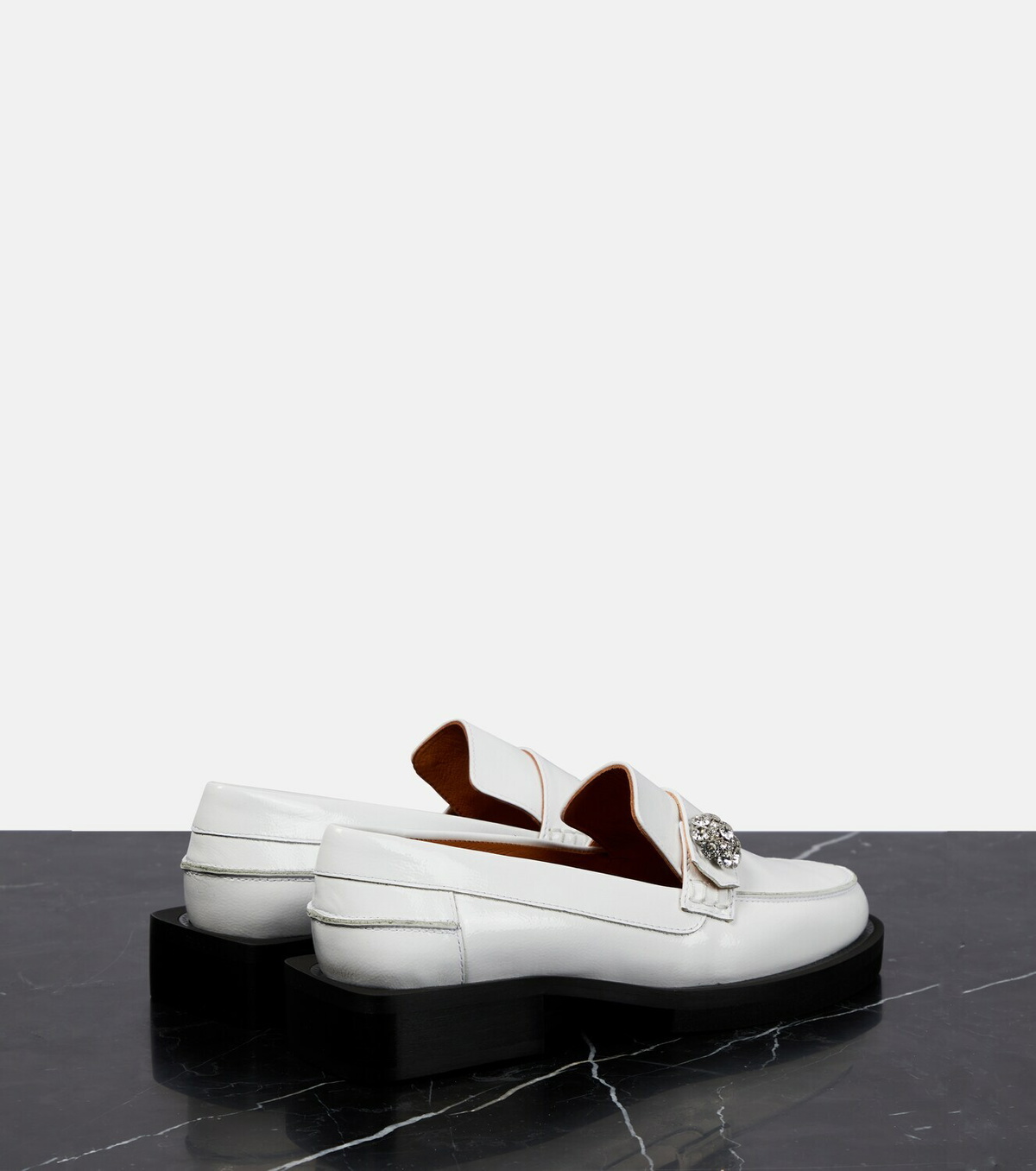 Ganni - Embellished patent leather loafers GANNI