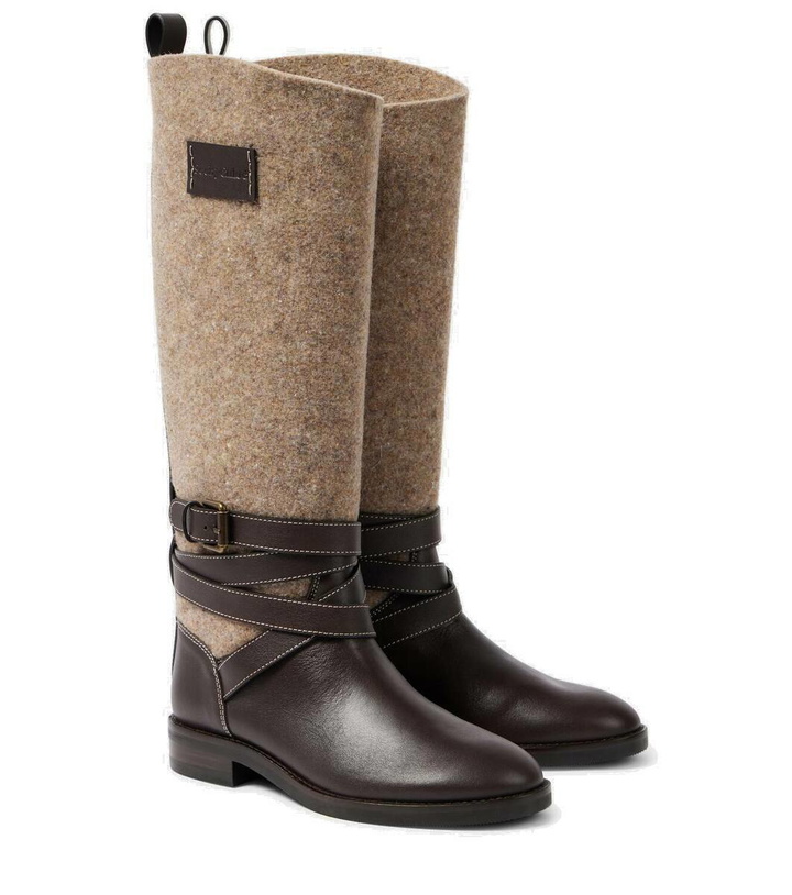 Photo: See By Chloé Anim leather-trimmed knee-high boots