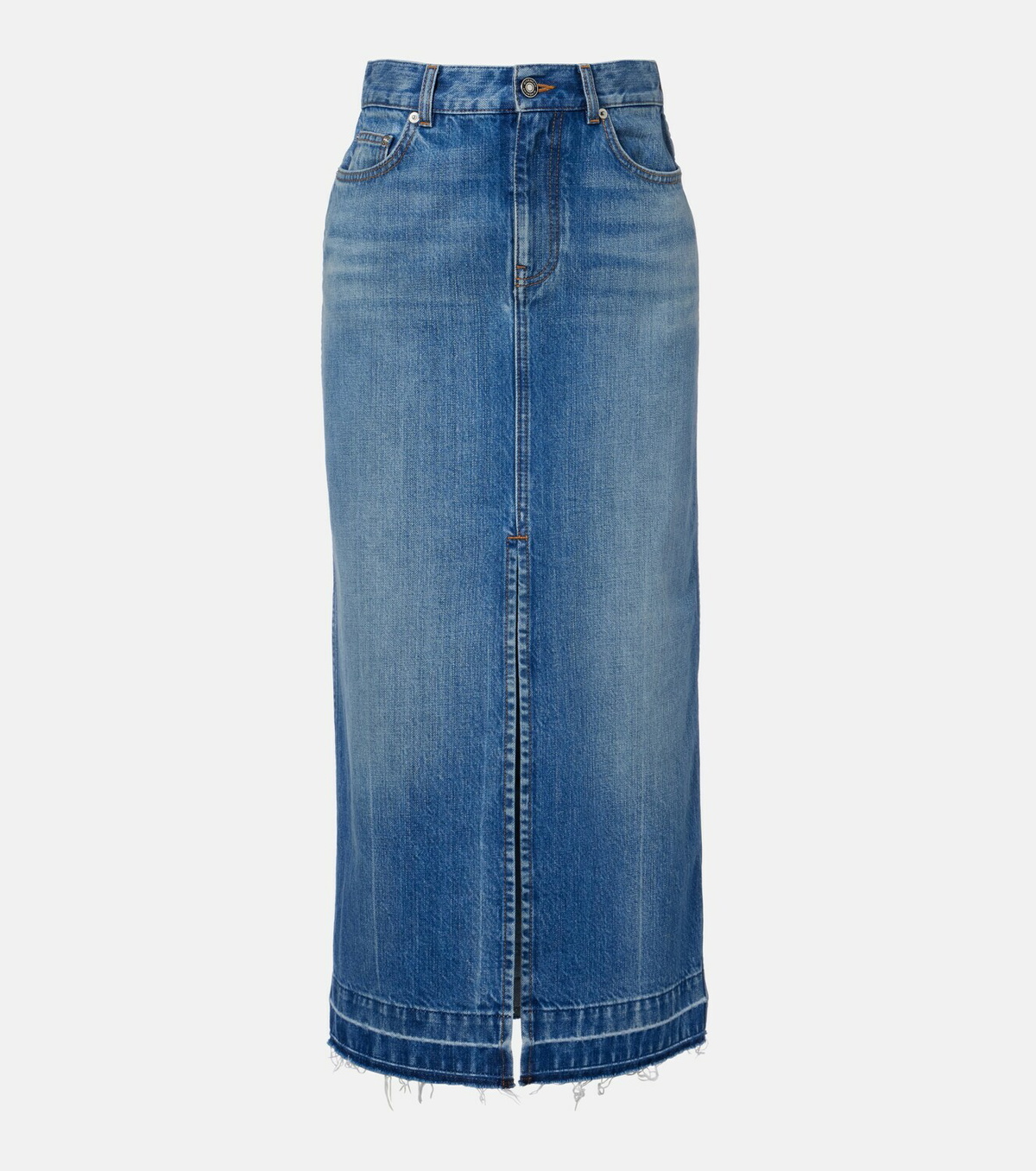 Givenchy High-rise denim midi skirt