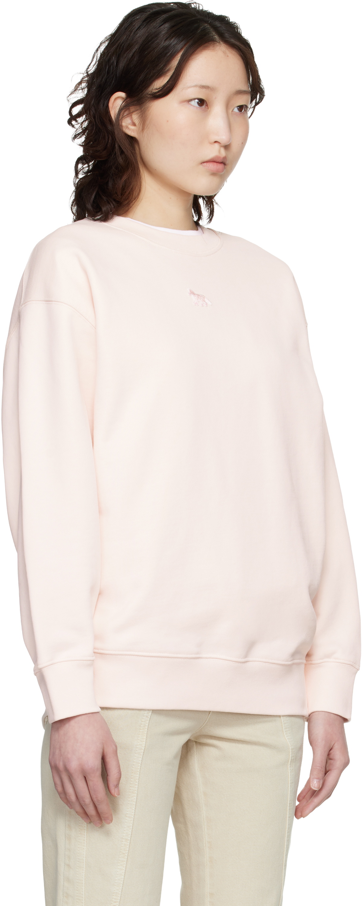 Maison Kitsuné Pink Baby Fox Oversize Sweatshirt