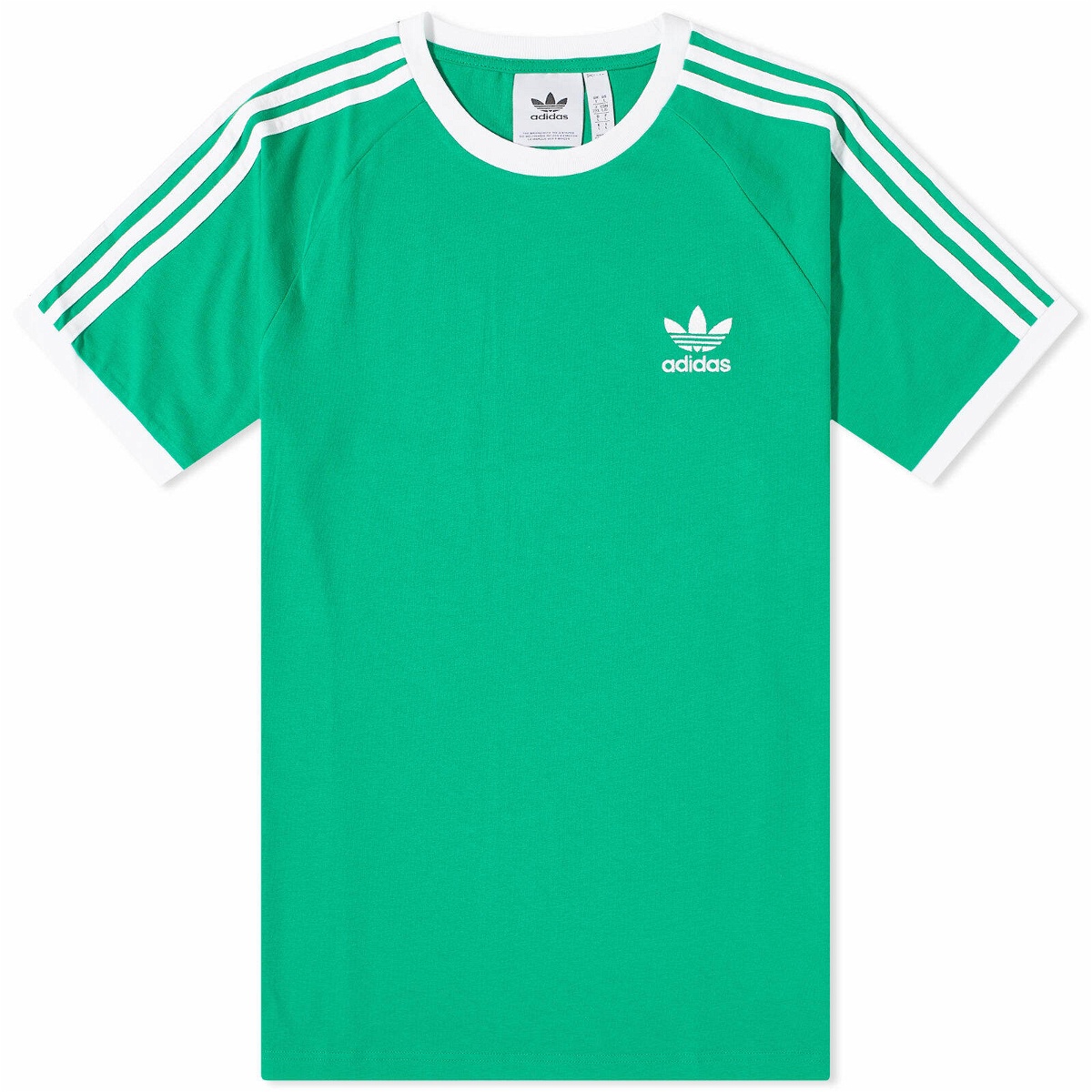 Photo: Adidas Men's 3 Stripe T-Shirt in Green