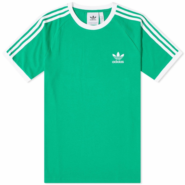 Photo: Adidas Men's 3 Stripe T-Shirt in Green