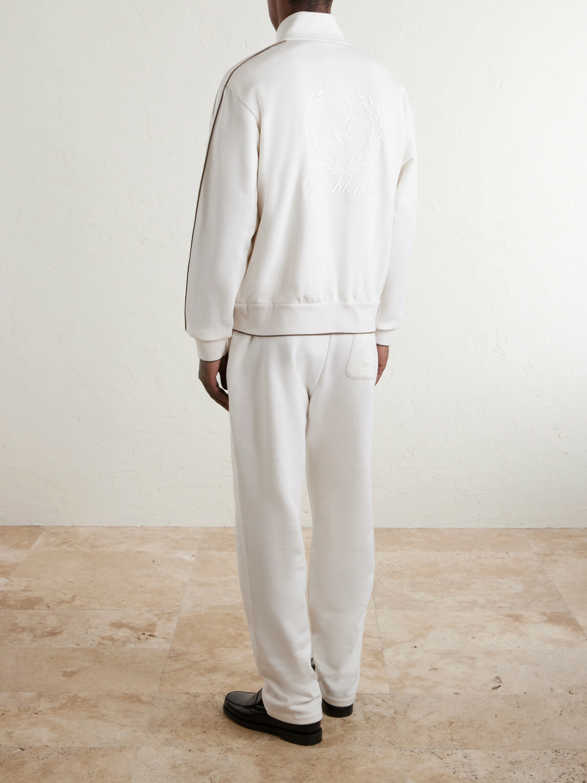 Ralph Lauren Purple label - <ul> <li>Wimbledon Logo-Embroidered Cotton and Cashmere-Blend Sweater</li> </ul> - Neutrals