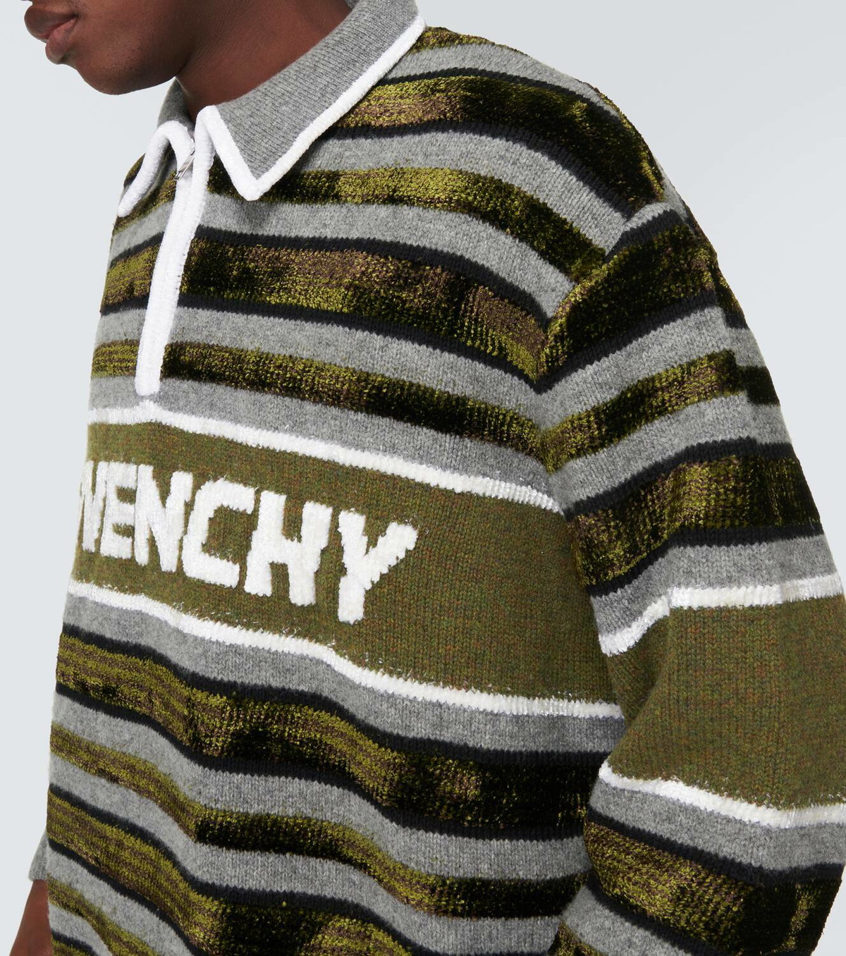 Givenchy Striped wool-blend half-zip sweater Givenchy
