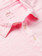 ALTEA - Slub Stretch-Linen Polo Shirt - Pink - S